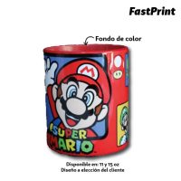 Taza sublimada con fondo de color